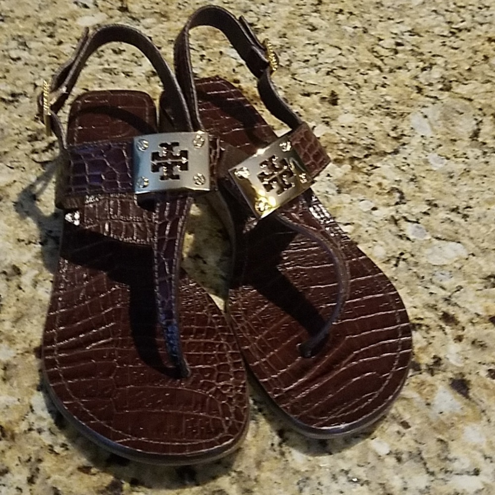 Brown leather sandals size 8